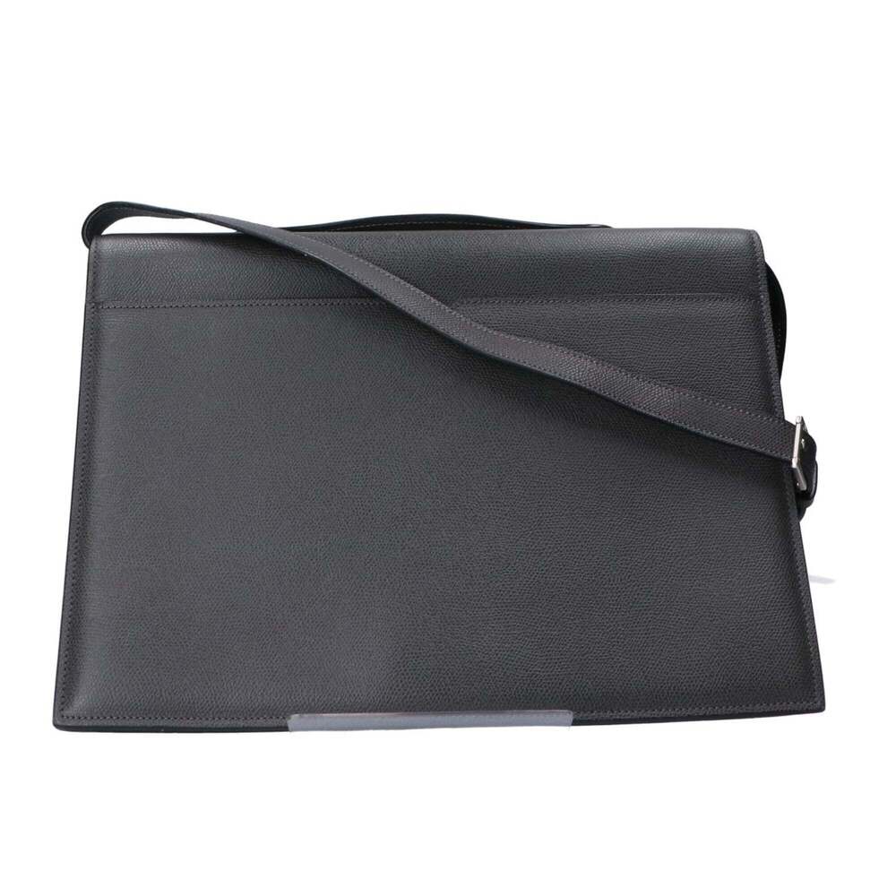 Valextra V Casual Soft Calf Shoulder Business Bag Briefcase Gray Men's